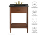 EEI-6661-WAL-BLK Zaire 24" Bathroom Vanity By Modway