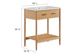 EEI-6662-NAT-WHI Zaire 30" Bathroom Vanity By Modway