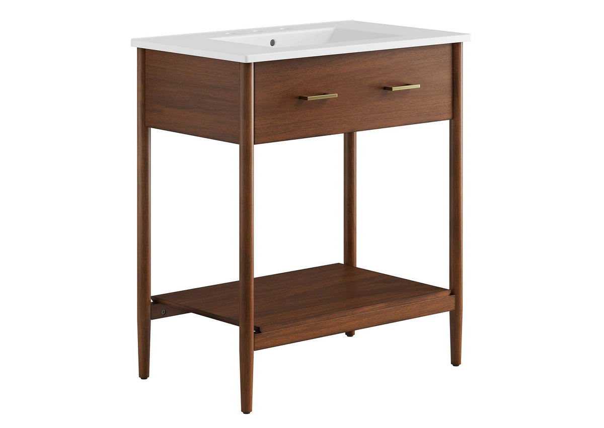 EEI-6662-WAL-WHI Zaire 30" Bathroom Vanity By Modway