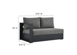 EEI-6668-GRY-CHA Tahoe 3-Piece Outdoor Patio Powder-Coated Aluminum Sectional Sofa Set By Modway