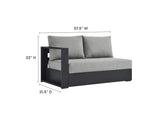 EEI-6668-GRY-GRY Tahoe 3-Piece Outdoor Patio Powder-Coated Aluminum Sectional Sofa Set By Modway