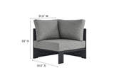 EEI-6668-GRY-GRY Tahoe 3-Piece Outdoor Patio Powder-Coated Aluminum Sectional Sofa Set By Modway