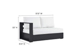 EEI-6668-GRY-WHI Tahoe 3-Piece Outdoor Patio Powder-Coated Aluminum Sectional Sofa Set By Modway