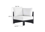 EEI-6668-GRY-WHI Tahoe 3-Piece Outdoor Patio Powder-Coated Aluminum Sectional Sofa Set By Modway