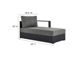 EEI-6669-GRY-CHA Tahoe 2-Piece Outdoor Patio Powder-Coated Aluminum Right-Facing Chaise Sectional Sofa Set By Modway