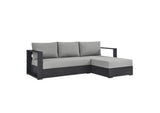 EEI-6669-GRY-GRY Tahoe 2-Piece Outdoor Patio Powder-Coated Aluminum Right-Facing Chaise Sectional Sofa Set By Modway