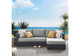 EEI-6669-GRY-GRY Tahoe 2-Piece Outdoor Patio Powder-Coated Aluminum Right-Facing Chaise Sectional Sofa Set By Modway
