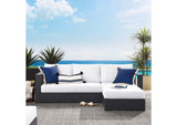 EEI-6669-GRY-WHI Tahoe 2-Piece Outdoor Patio Powder-Coated Aluminum Right-Facing Chaise Sectional Sofa Set By Modway