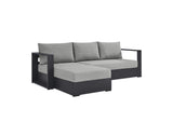EEI-6670-GRY-GRY Tahoe 2-Piece Outdoor Patio Powder-Coated Aluminum Left-Facing Chaise Sectional Sofa Set By Modway