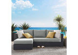 EEI-6670-GRY-GRY Tahoe 2-Piece Outdoor Patio Powder-Coated Aluminum Left-Facing Chaise Sectional Sofa Set By Modway