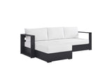 EEI-6670-GRY-WHI Tahoe 2-Piece Outdoor Patio Powder-Coated Aluminum Left-Facing Chaise Sectional Sofa Set By Modway