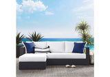 EEI-6670-GRY-WHI Tahoe 2-Piece Outdoor Patio Powder-Coated Aluminum Left-Facing Chaise Sectional Sofa Set By Modway