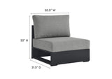 EEI-6671-GRY-GRY Tahoe 3-Piece Outdoor Patio Powder-Coated Aluminum Right-Facing Chaise Sectional Sofa Set By Modway