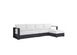 EEI-6671-GRY-WHI Tahoe 3-Piece Outdoor Patio Powder-Coated Aluminum Right-Facing Chaise Sectional Sofa Set By Modway