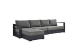 EEI-6672-GRY-CHA Tahoe 3-Piece Outdoor Patio Powder-Coated Aluminum Left-Facing Chaise Sectional Sofa Set By Modway