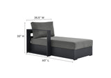 EEI-6672-GRY-CHA Tahoe 3-Piece Outdoor Patio Powder-Coated Aluminum Left-Facing Chaise Sectional Sofa Set By Modway