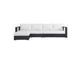 EEI-6672-GRY-WHI Tahoe 3-Piece Outdoor Patio Powder-Coated Aluminum Left-Facing Chaise Sectional Sofa Set By Modway