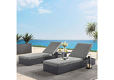 EEI-6673-GRY-CHA Tahoe 3-Piece Outdoor Patio Powder-Coated Aluminum Chaise Lounge Set By Modway