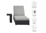 EEI-6673-GRY-GRY Tahoe 3-Piece Outdoor Patio Powder-Coated Aluminum Chaise Lounge Set By Modway