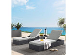 EEI-6673-GRY-GRY Tahoe 3-Piece Outdoor Patio Powder-Coated Aluminum Chaise Lounge Set By Modway
