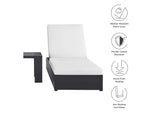 EEI-6673-GRY-WHI Tahoe 3-Piece Outdoor Patio Powder-Coated Aluminum Chaise Lounge Set By Modway