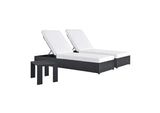 EEI-6673-GRY-WHI Tahoe 3-Piece Outdoor Patio Powder-Coated Aluminum Chaise Lounge Set By Modway