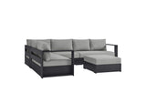 EEI-6674-GRY-GRY Tahoe 5 Piece Outdoor Patio Powder-Coated Aluminum Sectional Sofa Set By Modway