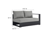 EEI-6674-GRY-GRY Tahoe 5 Piece Outdoor Patio Powder-Coated Aluminum Sectional Sofa Set By Modway