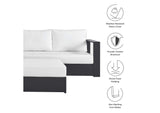 EEI-6674-GRY-WHI Tahoe 5 Piece Outdoor Patio Powder-Coated Aluminum Sectional Sofa Set By Modway