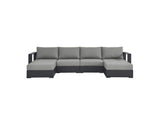 EEI-6676-GRY-GRY Tahoe 4-Piece Outdoor Patio Powder-Coated Aluminum Sectional Sofa Set By Modway