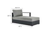 EEI-6676-GRY-GRY Tahoe 4-Piece Outdoor Patio Powder-Coated Aluminum Sectional Sofa Set By Modway