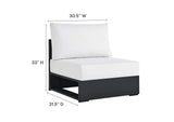 EEI-6676-GRY-WHI Tahoe 4-Piece Outdoor Patio Powder-Coated Aluminum Sectional Sofa Set By Modway