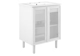 EEI-6677-WHI-WHI Calla 24" Perforated Metal Bathroom Vanity By Modway