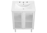 EEI-6677-WHI-WHI Calla 24" Perforated Metal Bathroom Vanity By Modway