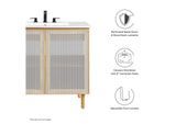 EEI-6678-WHI-OAK Calla 36" Perforated Metal Bathroom Vanity By Modway