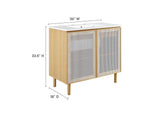 EEI-6678-WHI-OAK Calla 36" Perforated Metal Bathroom Vanity By Modway