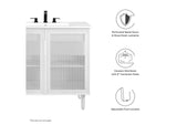 EEI-6678-WHI-WHI Calla 36" Perforated Metal Bathroom Vanity By Modway