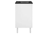 EEI-6679-BLK-WHI Calla 24" Perforated Metal Bathroom Vanity By Modway