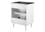 EEI-6679-BLK-WHI Calla 24" Perforated Metal Bathroom Vanity By Modway