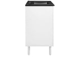 EEI-6680-BLK-WHI Calla 36" Perforated Metal Bathroom Vanity By Modway