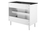 EEI-6680-BLK-WHI Calla 36" Perforated Metal Bathroom Vanity By Modway
