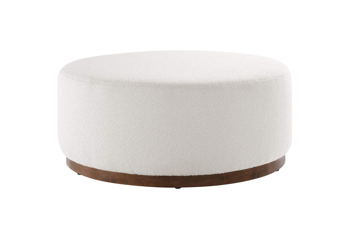 EEI-6682-CLO-WAL Tilden Large 38" Round Boucle Upholstered Upholstered Ottoman By Modway