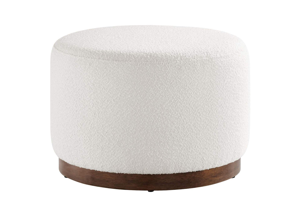 EEI-6683-CLO-WAL Tilden Large 23" Round Boucle Upholstered Upholstered Ottoman By Modway