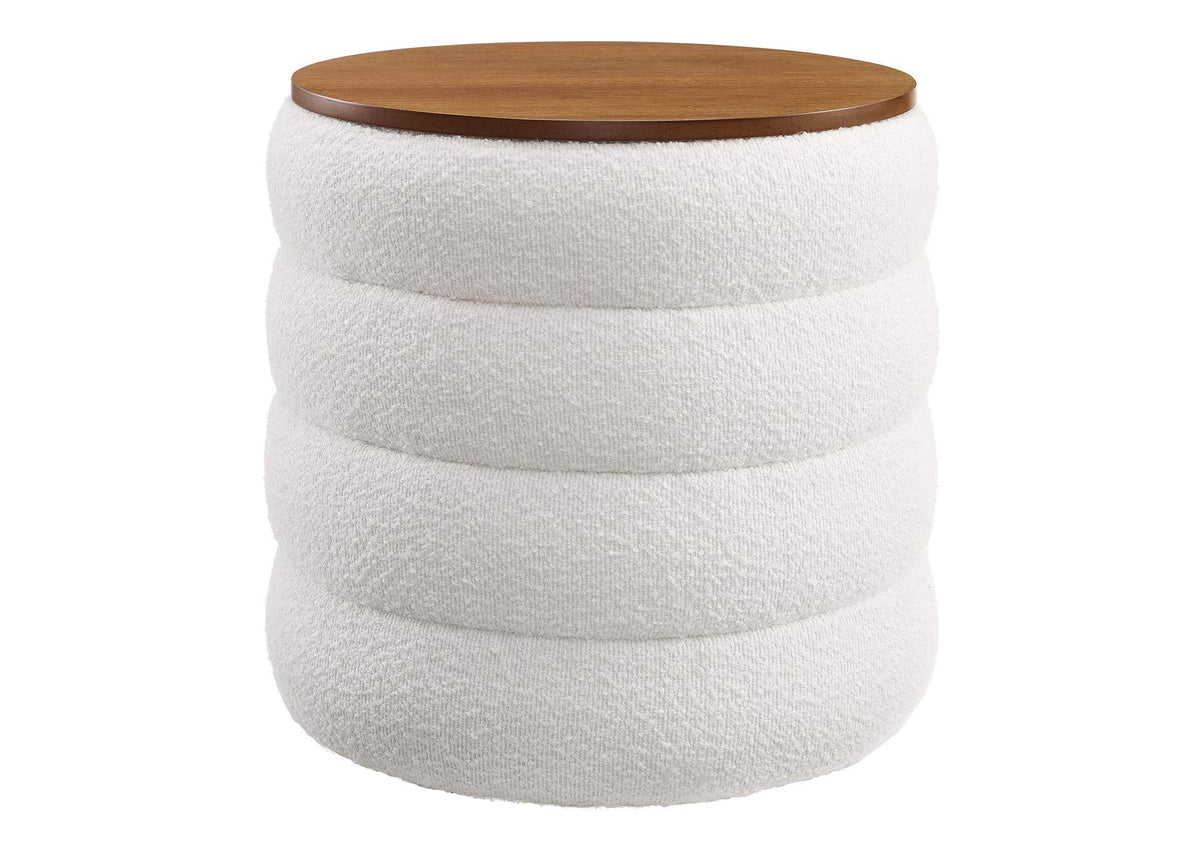 EEI-6685-CLO Mezzo Round Boucle Fabric Storage Ottoman By Modway