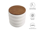 EEI-6685-CLO Mezzo Round Boucle Fabric Storage Ottoman By Modway