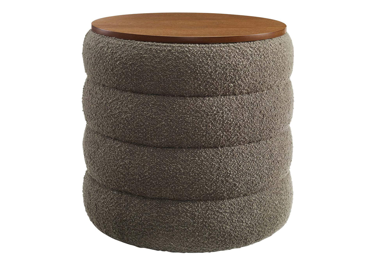 EEI-6685-PEB Mezzo Round Boucle Fabric Storage Ottoman By Modway