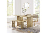EEI-6690-OAK Amistad 60" Wood Dining Table And Bench Set By Modway