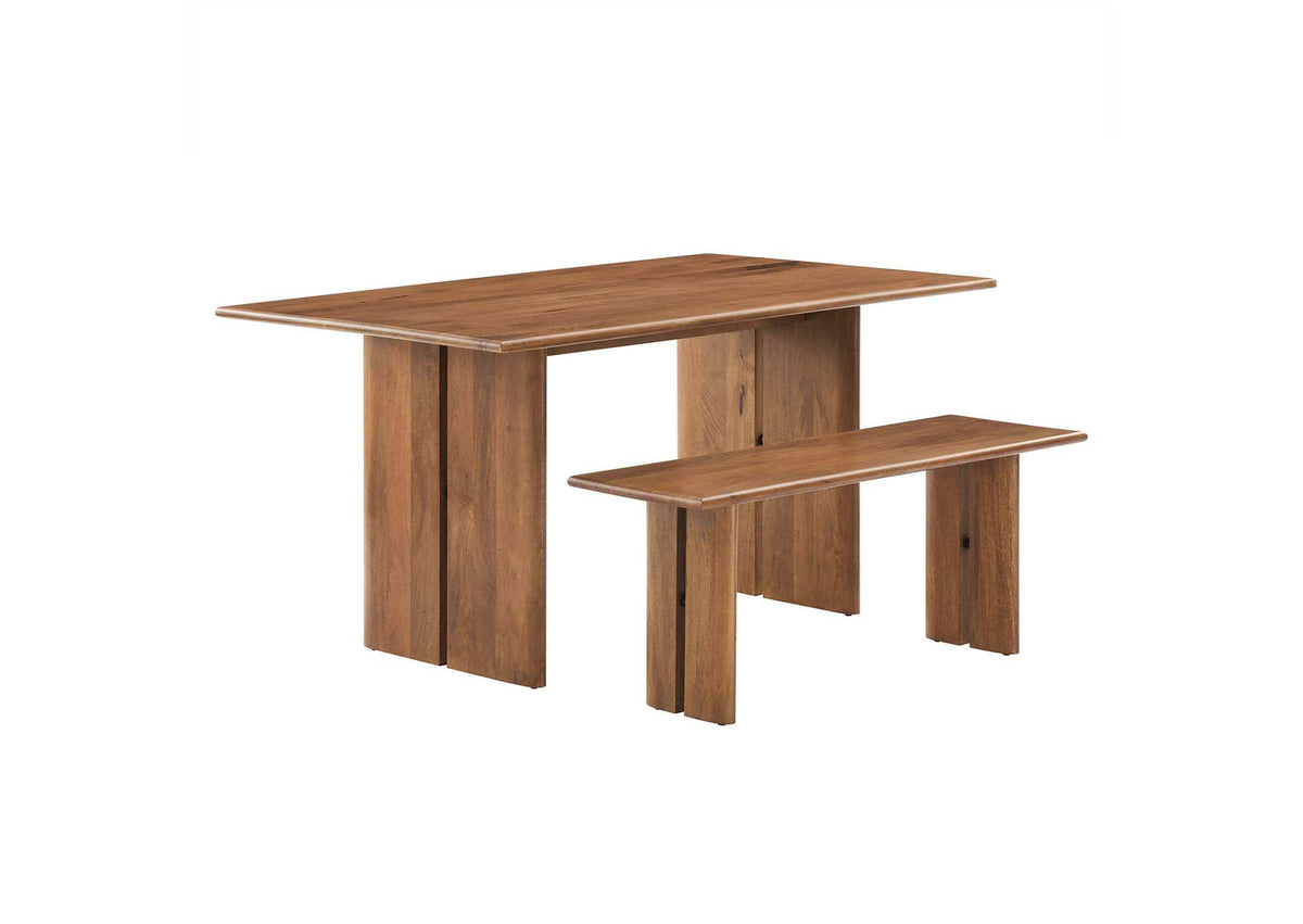 EEI-6690-WAL Amistad 60" Wood Dining Table And Bench Set By Modway