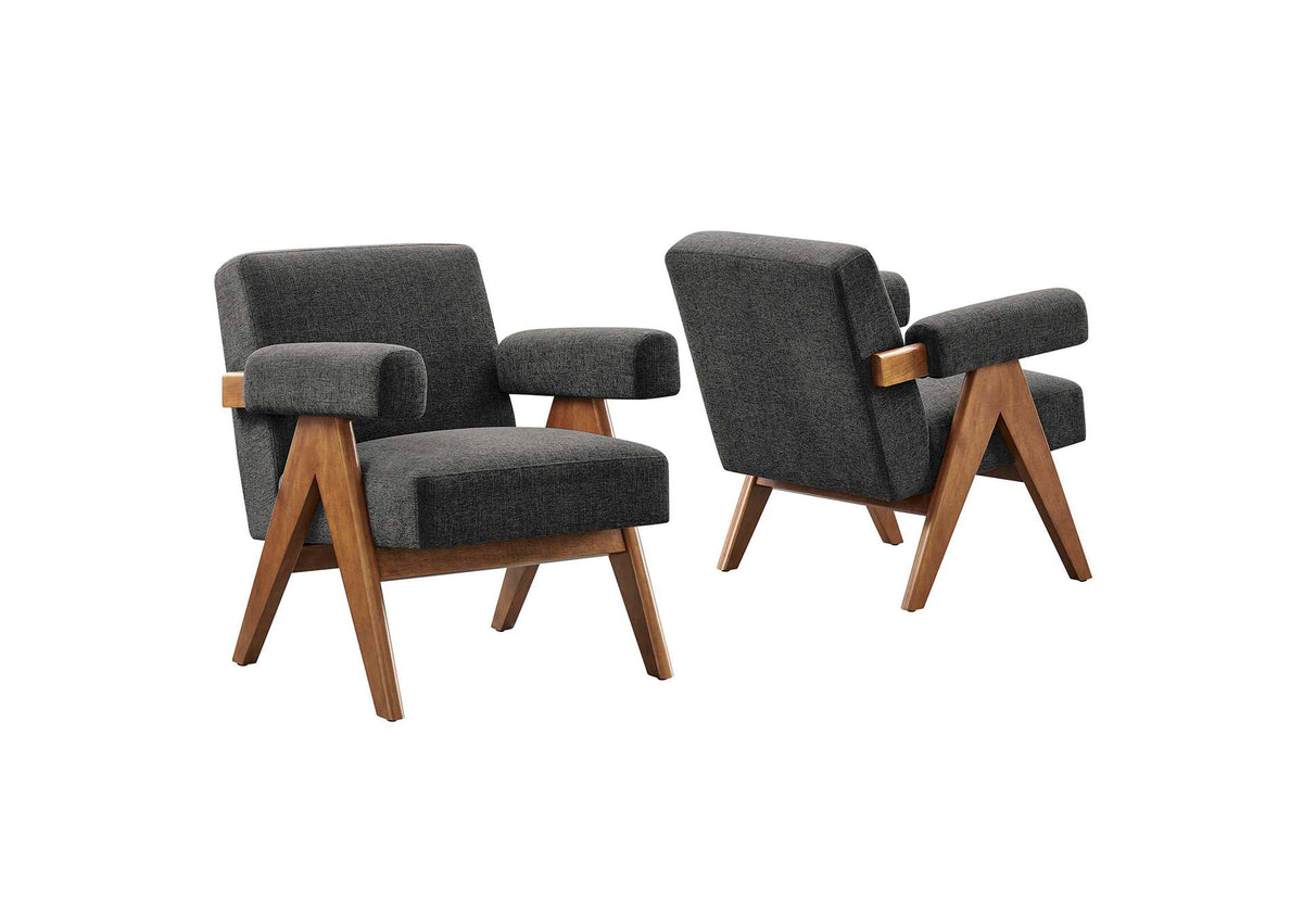 EEI-6704-HDG Lyra Fabric Armchair Set Of 2 By Modway