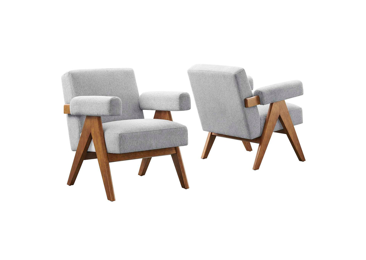 EEI-6704-HLG Lyra Fabric Armchair Set Of 2 By Modway